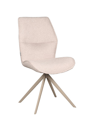 LABEL51 Eetkamerstoel Comfy - Naturel - Boucle - Taupe Onderstel