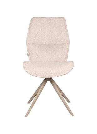 LABEL51 Eetkamerstoel Comfy - Naturel - Boucle - Taupe Onderstel