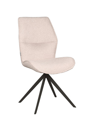LABEL51 Eetkamerstoel Comfy - Naturel - Boucle - Zwart Onderstel