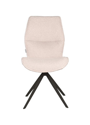 LABEL51 Eetkamerstoel Comfy - Naturel - Boucle - Zwart Onderstel