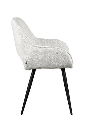 LABEL51 Eetkamerstoel Fer - Wit - Boucle