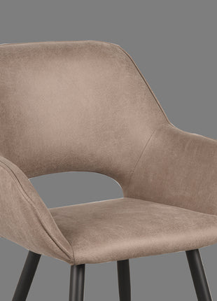 Eetkamerstoel Fer - Taupe - Micro Suede