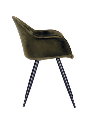 LABEL51 Eetkamerstoel Forli - Army green - Fluweel