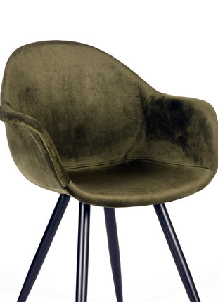 LABEL51 Eetkamerstoel Forli - Army green - Fluweel