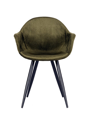 LABEL51 Eetkamerstoel Forli - Army green - Fluweel