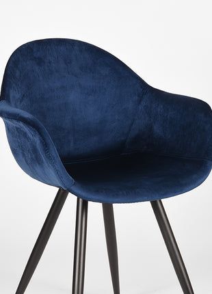 LABEL51 Eetkamerstoel Forli - Blauw - Fluweel