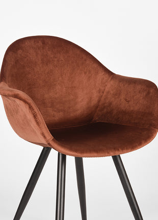 Eetkamerstoel Forli - Rust - Fluweel