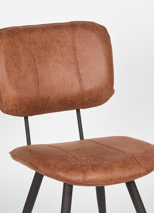 LABEL51 Eetkamerstoel Fos - Cognac - Leder