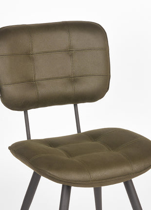 Eetkamerstoel Gus - Army green - Microfiber