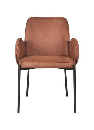 LABEL51 Eetkamerstoel Jari - Cognac - Microfiber