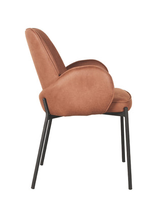 LABEL51 Eetkamerstoel Jari - Cognac - Microfiber