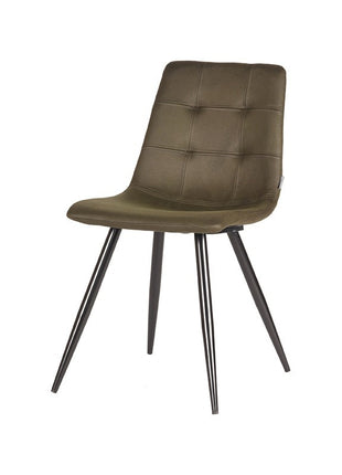 LABEL51 Eetkamerstoel Jay - Army green - Microfiber