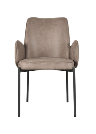 LABEL51 Eetkamerstoel Joni - Taupe - Microfiber