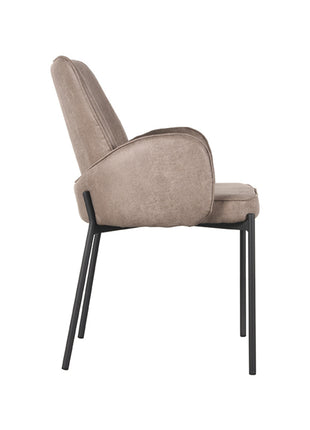 Eetkamerstoel Joni - Taupe - Microfiber