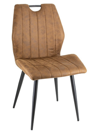 Eetkamerstoel Josina in stof cowboy cognac**