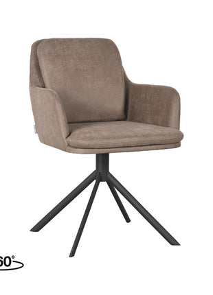 LABEL51 Eetkamerstoel Joy - Taupe - Microfiber