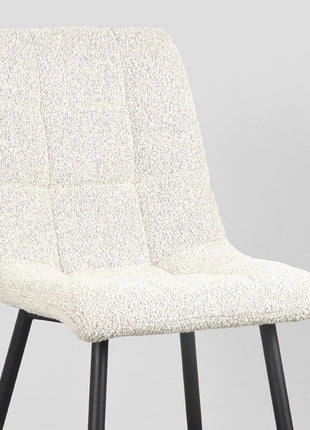 LABEL51 Eetkamerstoel Juul - Wit - Boucle