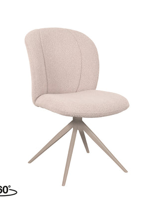 LABEL51 Eetkamerstoel Kimo - Naturel - Boucle - Taupe Onderstel
