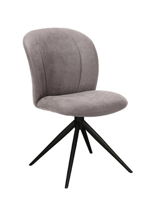 Eetkamerstoel Kimo - Taupe - Micro Suede - Zwart Onderstel