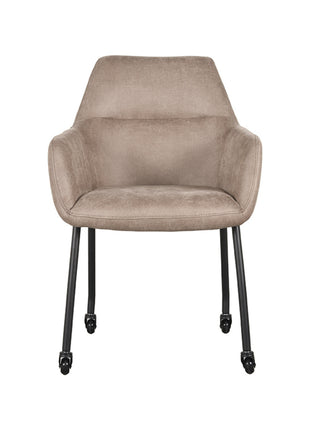 LABEL51 Eetkamerstoel Lenny - Taupe - Microfiber