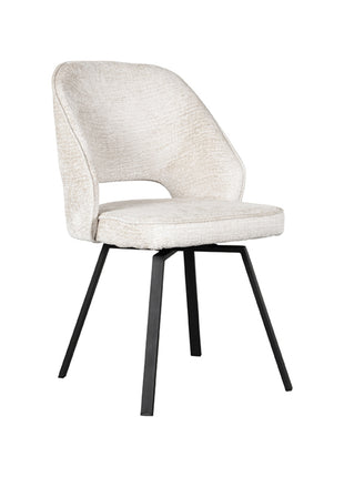 Eetkamerstoel Lewis - Crème - Fluweel