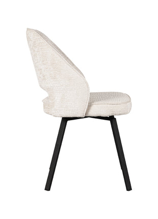 Eetkamerstoel Lewis - Crème - Fluweel