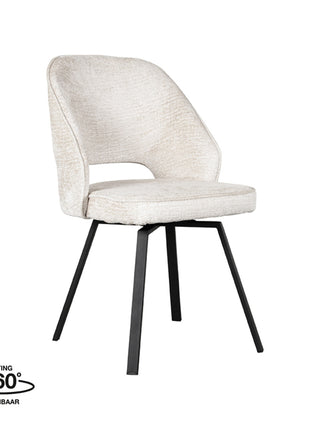 Eetkamerstoel Lewis - Crème - Fluweel