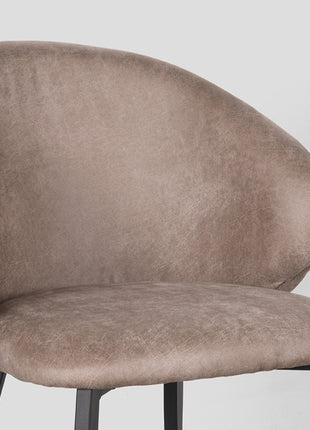 LABEL51 Eetkamerstoel Logan - Taupe - Microfiber