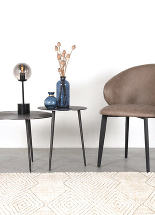 Eetkamerstoel Logan - Taupe - Microfiber