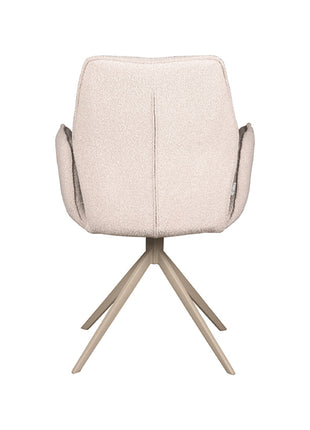 LABEL51 Eetkamerstoel Mellow - Naturel - Boucle - Taupe Onderstel