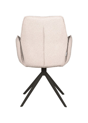LABEL51 Eetkamerstoel Mellow - Naturel - Boucle - Zwart Onderstel