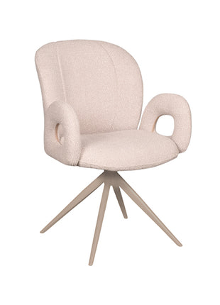LABEL51 Eetkamerstoel Neo - Naturel - Boucle - Taupe Onderstel