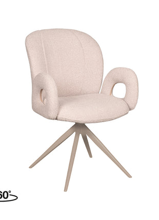 LABEL51 Eetkamerstoel Neo - Naturel - Boucle - Taupe Onderstel