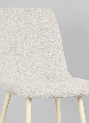 LABEL51 Eetkamerstoel Nino - Wit - Boucle