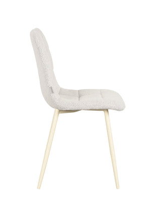 LABEL51 Eetkamerstoel Nino - Wit - Boucle