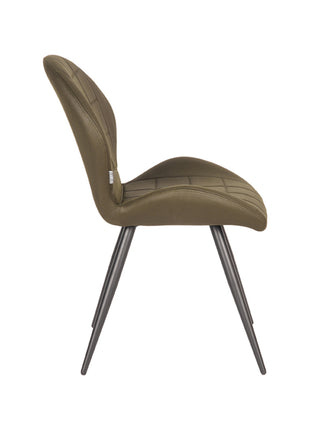 Eetkamerstoel Sil - Army green - Microfiber
