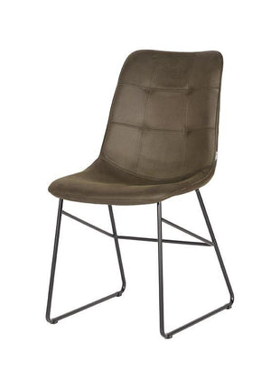 Eetkamerstoel Slim - Army green - Microfiber