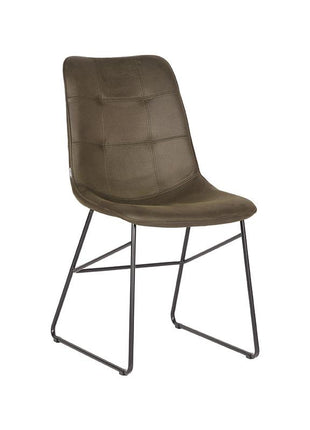 Eetkamerstoel Slim - Army green - Microfiber
