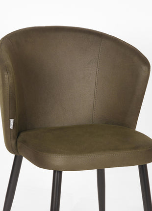 LABEL51 Eetkamerstoel Wave - Army green - Microfiber