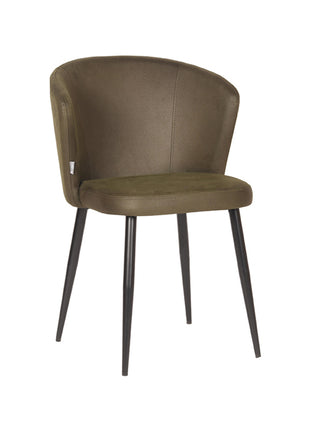 LABEL51 Eetkamerstoel Wave - Army green - Microfiber
