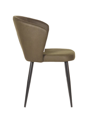 LABEL51 Eetkamerstoel Wave - Army green - Microfiber