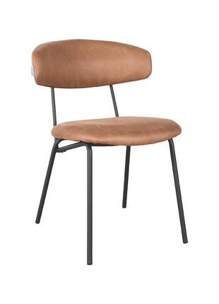 LABEL51 Eetkamerstoel Zack - Cognac - Microfiber