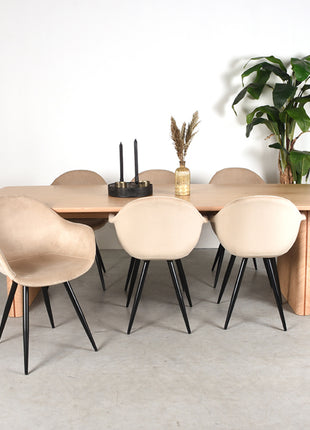 Eetkamertafel Jule - Naturel - Eiken - 210 cm