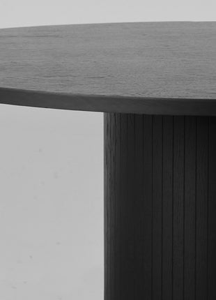 LABEL51 Eetkamertafel Oliva - Zwart - Eiken - 130 cm - Rond