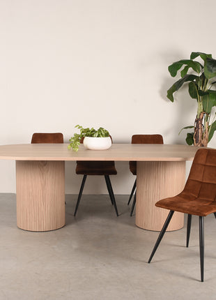 Eetkamertafel Oliva - Naturel - Eiken - 240 cm