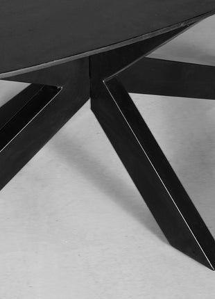 Eetkamertafel Zion - Zwart - Mangohout - Ovaal - 210x100 cm