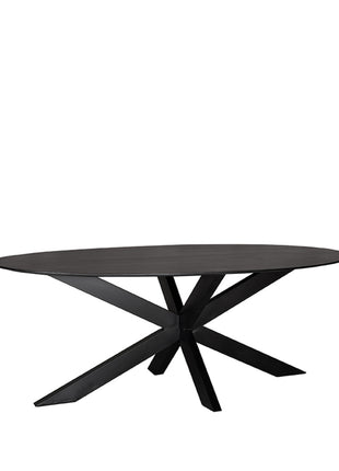 Eetkamertafel Zion - Zwart - Mangohout - Ovaal - 240x110 cm