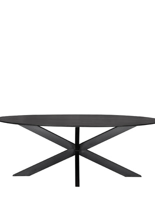 Eetkamertafel Zion - Zwart - Mangohout - Ovaal - 240x110 cm