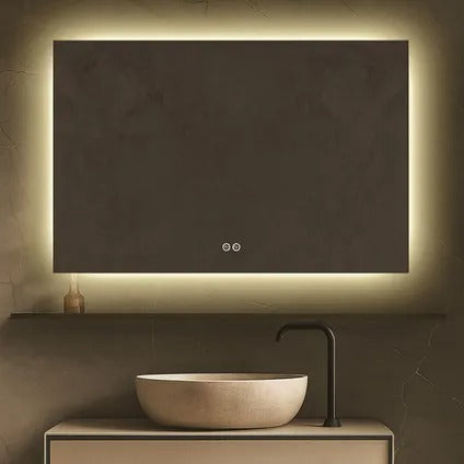Badkamerspiegel Frameloos met rondom LED Verlichting en Anti Condens 100 x 60 cm