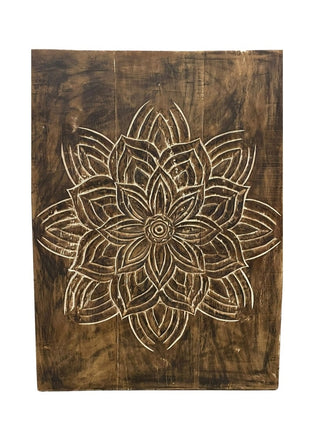 Suarhouten wandpaneel Lotus